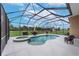 Relaxing pool and spa with a screened enclosure at 8703 Alafia Hills Dr, Plant City, FL 33567