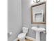 Small bathroom with pedestal sink and ornate mirror at 8703 Alafia Hills Dr, Plant City, FL 33567