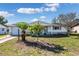 House exterior featuring a well-manicured lawn and two palm trees at 3615 Latimer St, New Port Richey, FL 34652