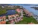Lovely aerial view of the waterfront neighborhood with lake and easy access to the water at 43 Bayview S Ct # A, St Petersburg, FL 33711