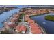 Beautiful aerial view of the waterfront neighborhood with water access, boat slips, and a lake at 43 Bayview S Ct # A, St Petersburg, FL 33711