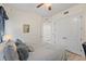 Bedroom features a ceiling fan and closet with ample storage space at 43 Bayview S Ct # A, St Petersburg, FL 33711