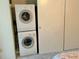 This unit includes a stacked washer and dryer for in-unit laundry convenience at 2385 Tahitian Ln # 63, Clearwater, FL 33763
