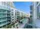 Aerial view of a community pool and surrounding buildings at 912 Channelside Dr # 2607, Tampa, FL 33602