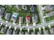 Aerial view showcasing a house's location within a residential neighborhood at 19065 Malinche Loop, Spring Hill, FL 34610