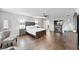 Main bedroom with large bed, fireplace, and ample floor space at 19065 Malinche Loop, Spring Hill, FL 34610