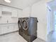 Laundry room with modern appliances and white cabinets at 920 N Osceola Ave # 703, Clearwater, FL 33755
