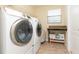 Convenient laundry room with washer, dryer, and folding counter at 11818 Lake Blvd, New Port Richey, FL 34655