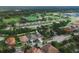 Aerial view of the property showcasing its location near lush trees, streets, and green playing fields at 11892 Frost Aster Dr, Riverview, FL 33579