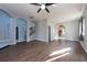 Spacious living area with hardwood floors and neutral walls at 18141 Sandy Pointe Dr, Tampa, FL 33647