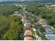 Wide aerial view of community with various house styles at 18141 Sandy Pointe Dr, Tampa, FL 33647