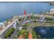 Aerial view of waterfront condo community with pool and parking at 5153 Isla Key S Blvd # 412, St Petersburg, FL 33715