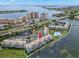 Aerial view of waterfront condo community with pool and parking at 5153 Isla Key S Blvd # 412, St Petersburg, FL 33715