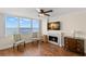 Living Room features hardwood floors, fireplace and water views at 5153 Isla Key S Blvd # 412, St Petersburg, FL 33715