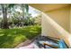 Peaceful patio overlooking a tranquil waterway at 1450 Heather Ridge Blvd # 107, Dunedin, FL 34698