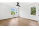 Bedroom featuring wood floors, recessed lighting, ceiling fan and beautiful bright windows at 4625 W El Prado Blvd, Tampa, FL 33629