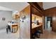 Kitchen with wood cabinets and breakfast bar at 11109 Sumner Rd, Wimauma, FL 33598