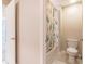 Charming bathroom with a tub shower and a fun shower curtain at 3138 Hilliard Dr, Wesley Chapel, FL 33543