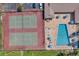 Aerial view of community pool and two tennis courts at 1308 13Th Se Cir, Largo, FL 33771