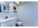 Small bathroom with white vanity, toilet and shower at 5333 Cobblestone Ct, Wesley Chapel, FL 33543