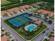 Aerial view of community tennis and pickleball courts at 242 Shell Falls Dr, Apollo Beach, FL 33572