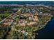Community overview: Luxury homes surrounding a lake with pool and dock at 656 Spring Lake W Cir, Tarpon Springs, FL 34688
