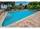 Inviting community swimming pool with lounge chairs at 656 Spring Lake W Cir, Tarpon Springs, FL 34688