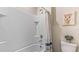 Bathroom with a shower/tub combo and updated vanity at 3092 Living Coral St, Wimauma, FL 33598