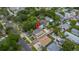 Aerial view of the house and surrounding neighborhood at 1407 7Th N Ave, St Petersburg, FL 33705