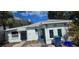 Charming single-story home featuring a light exterior, blue trim, well-maintained yard, and inviting curb appeal at 2600 1St St, Indian Rocks Beach, FL 33785