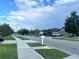 Quiet residential street with homes and a sidewalk at 1767 Trillium Blvd, Brooksville, FL 34604