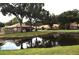 Community view with pond, lush landscaping and homes at 3230 Jademoor Cir, Palm Harbor, FL 34685