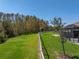 Large backyard with grassy area and privacy fence at 19343 Hawk Valley Dr, Tampa, FL 33647