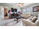 Relaxing living room with comfortable sofas and a large TV at 11537 Southern Creek Dr, Gibsonton, FL 33534