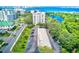 Aerial view of condo parking garage and surrounding area at 220 Belleview Blvd # 802, Belleair, FL 33756