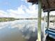 View of the river from the boat dock, illustrating the beautiful waterfront property and boating opportunities at 6710 Myrna Dr, Tampa, FL 33619