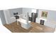 Kitchen design with stainless steel appliances, granite countertops and white cabinets and island at 4810 Chancellor Ne St, St Petersburg, FL 33703