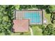 Aerial view showing the community pool and patio area at 3399 Mermoor Dr # 207, Palm Harbor, FL 34685