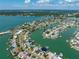 Wide aerial showcasing waterfront home and surrounding area at 8032 Causeway S Blvd, St Petersburg, FL 33707