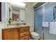 Clean bathroom with shower, toilet and vanity at 9537 86Th Ave # 9537, Seminole, FL 33777