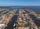 Aerial view showcasing home's waterfront location at 1973 Hawaii Ne Ave, St Petersburg, FL 33703