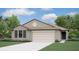 One-story home with two-car garage and landscaped front yard at 103 Lilyan Ct, Rotonda West, FL 33947