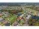 Aerial view of home near golf course and pond at 10211 Cleghorn Dr, San Antonio, FL 33576
