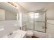 Bright bathroom featuring a shower/tub combo at 3510 Allandale Dr, Holiday, FL 34691