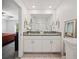 Double vanity bathroom with granite countertop at 17399 Nectar Flume Dr, Land O Lakes, FL 34638