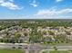 Aerial community view showing numerous houses and roads at 6435 Thicket Trl, New Port Richey, FL 34653