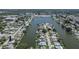 Bird's eye view of the neighborhood and canal at 4041 Star Island Dr, Holiday, FL 34691