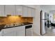 Modern kitchen with white cabinets, granite countertops, and a double sink at 2298 Netherlands Dr # 4, Clearwater, FL 33763