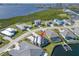 An aerial shot showing the house and its surrounding waterfront community at 1810 4Th E St, Palmetto, FL 34221