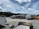 Several RVs and boats are parked in a gravel lot at 34303 Lodge Dr, Wesley Chapel, FL 33543